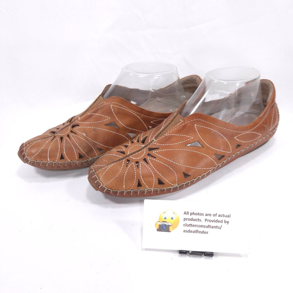 Pikolinos Jerez Slip On Casual Leather Moccasins Womens Size 10 40 Brown